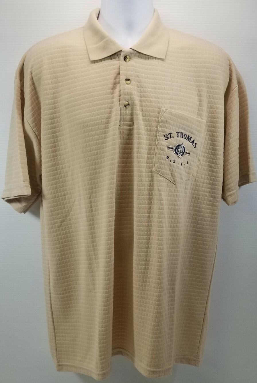 Paradise Collection St Thomas Caribbean Virgin Islands Mens Cotton Polo Shirt XL